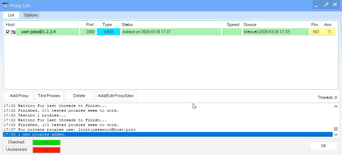 GSA SE Ranker Proxy Added