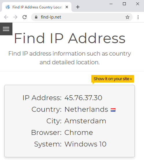 Chrome Check IP