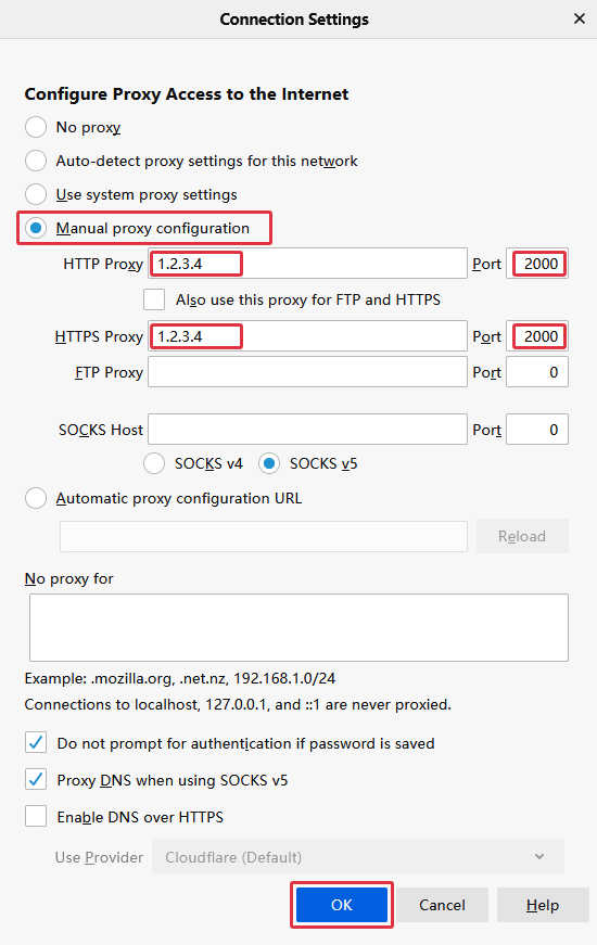 Firefox Proxy Configuration