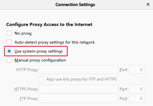 Firefox Uses System Proxy