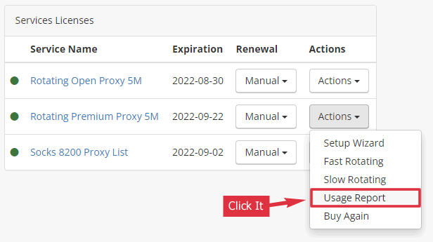 Proxy Usage Report