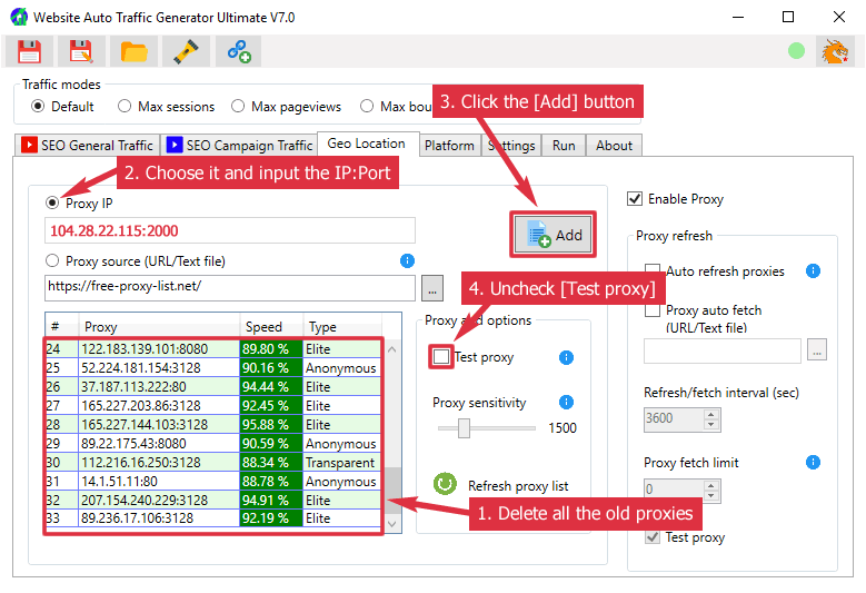 WAT Proxy Options