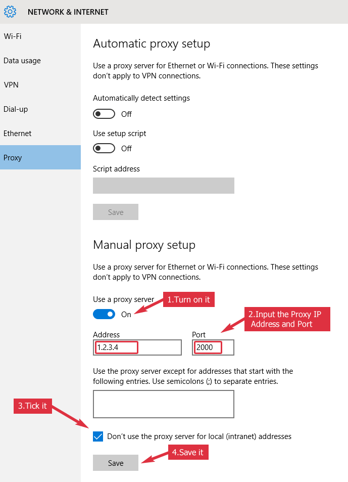 Windows 10 Proxy Setup