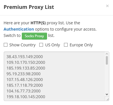 Premium Proxy List