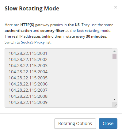 Slow rotating proxies