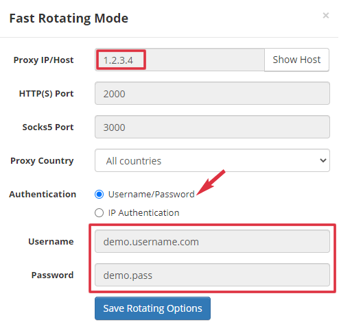 Username/Password Authentication